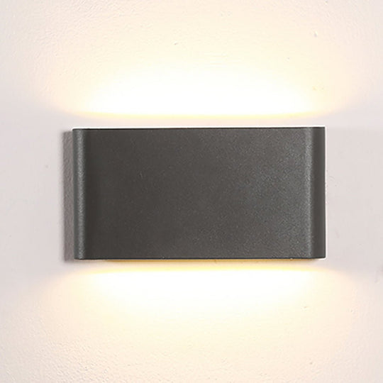 2-Light Black Slim Modern Up and Down LED Outdoor Wall Light