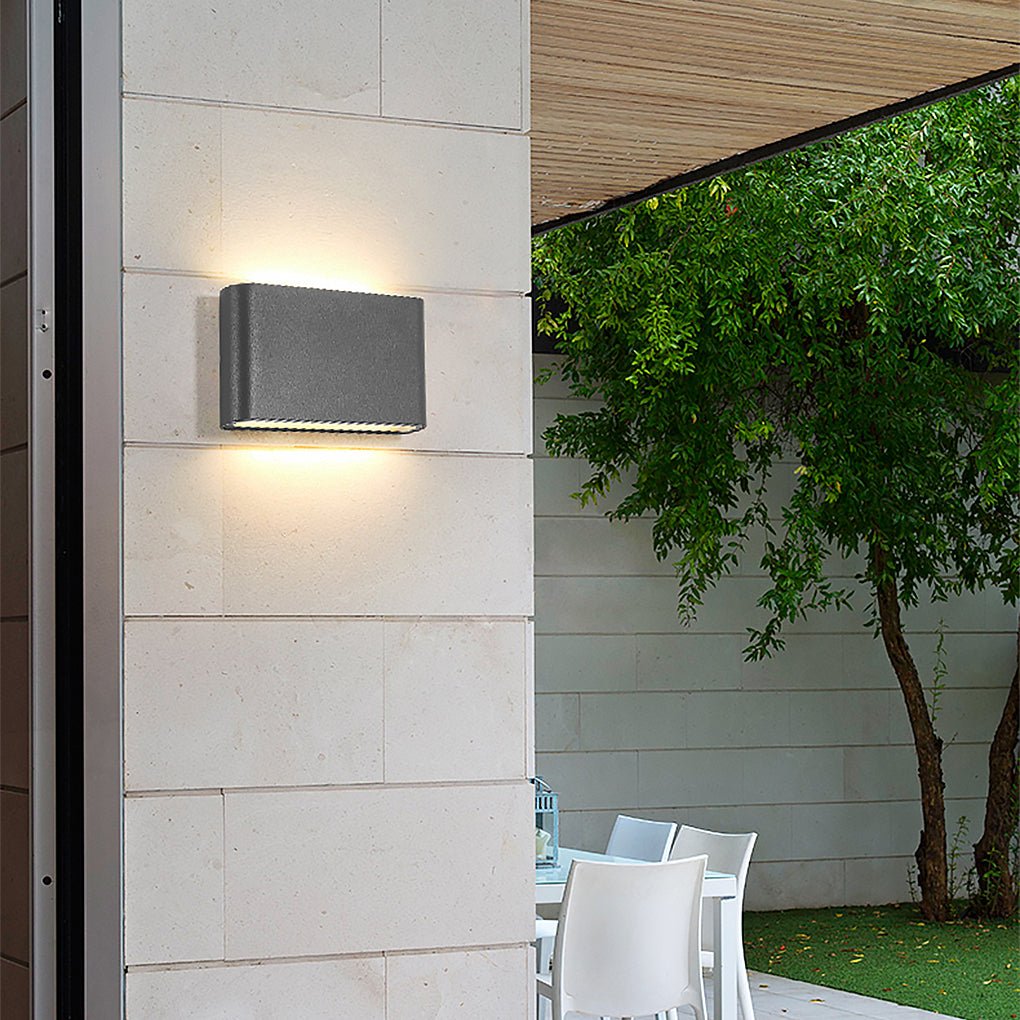 2-Light Black Slim Modern Up and Down LED Outdoor Wall Light