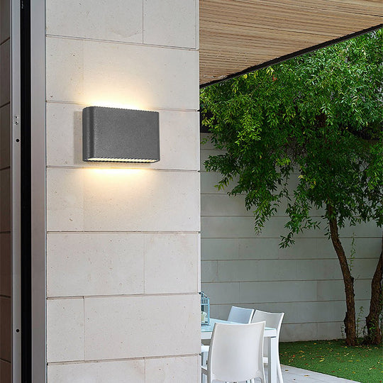 2-Light Black Slim Modern Up and Down LED Outdoor Wall Light