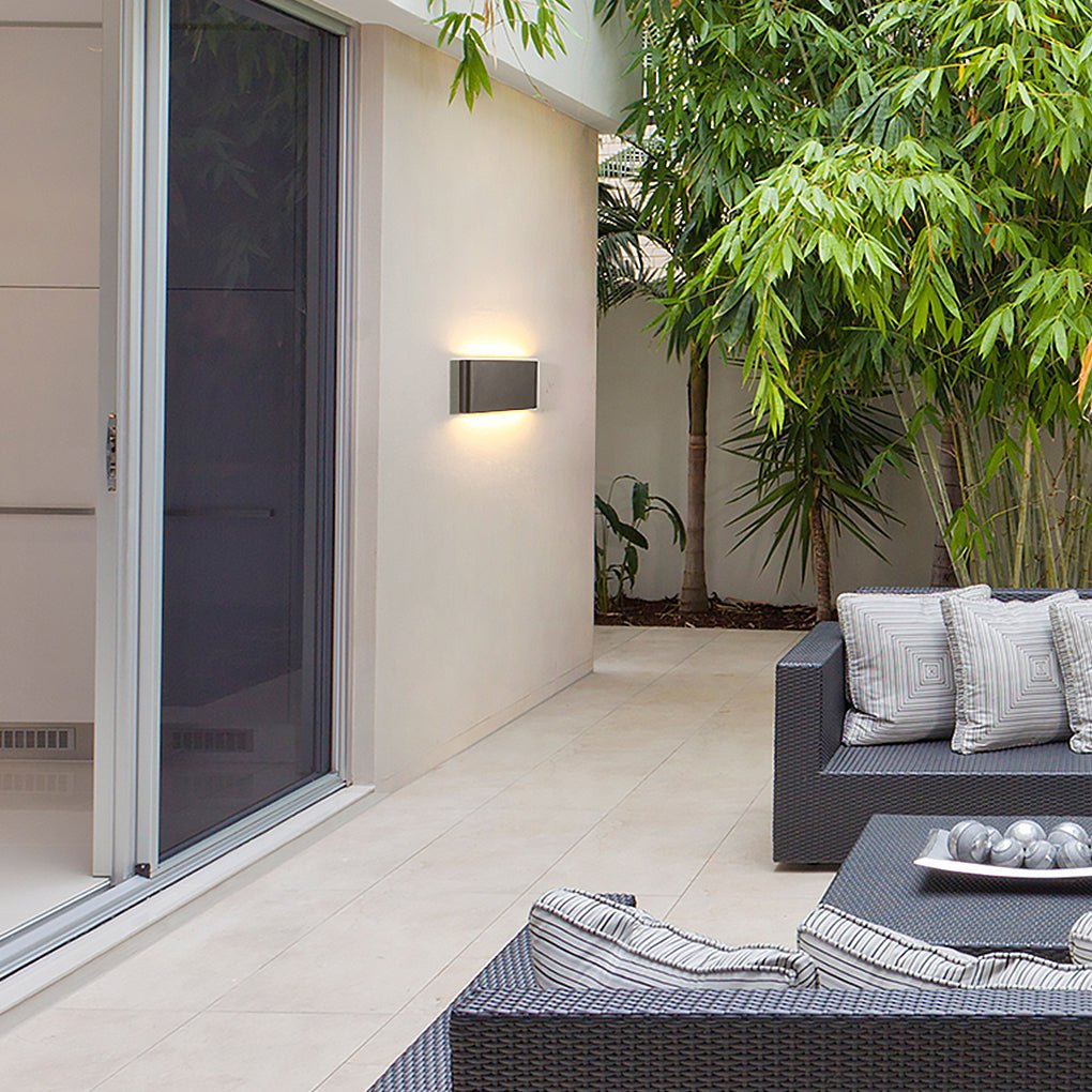 2-Light Black Slim Modern Up and Down LED Outdoor Wall Light