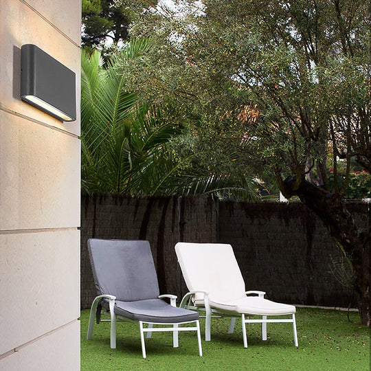 2-Light Black Slim Modern Up and Down LED Outdoor Wall Light
