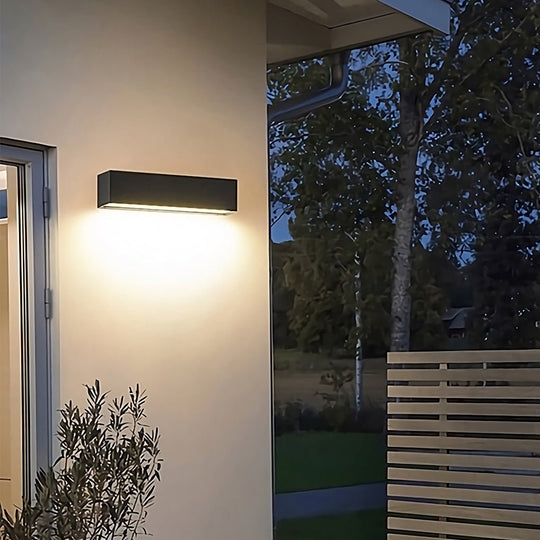 Matte Black Wall Mounted Rectangle LED Outdoor Wall Light