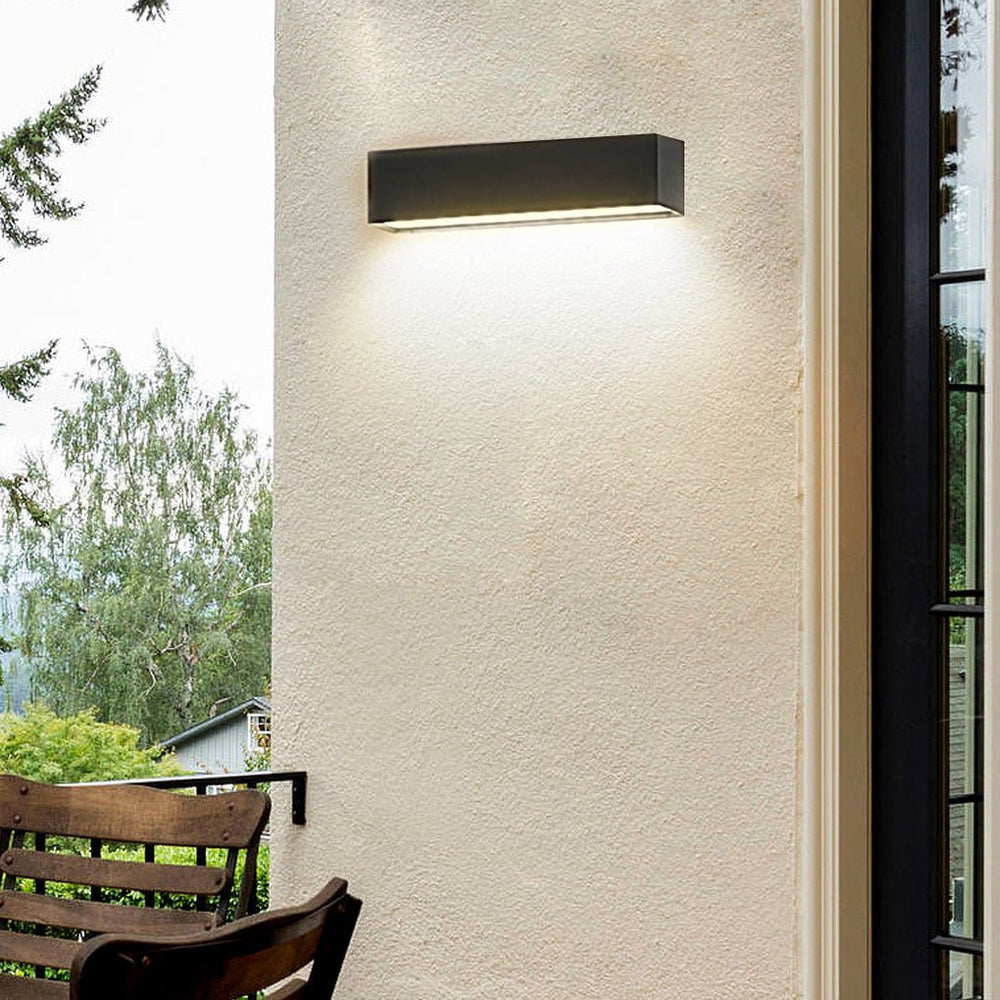 Matte Black Wall Mounted Rectangle LED Outdoor Wall Light