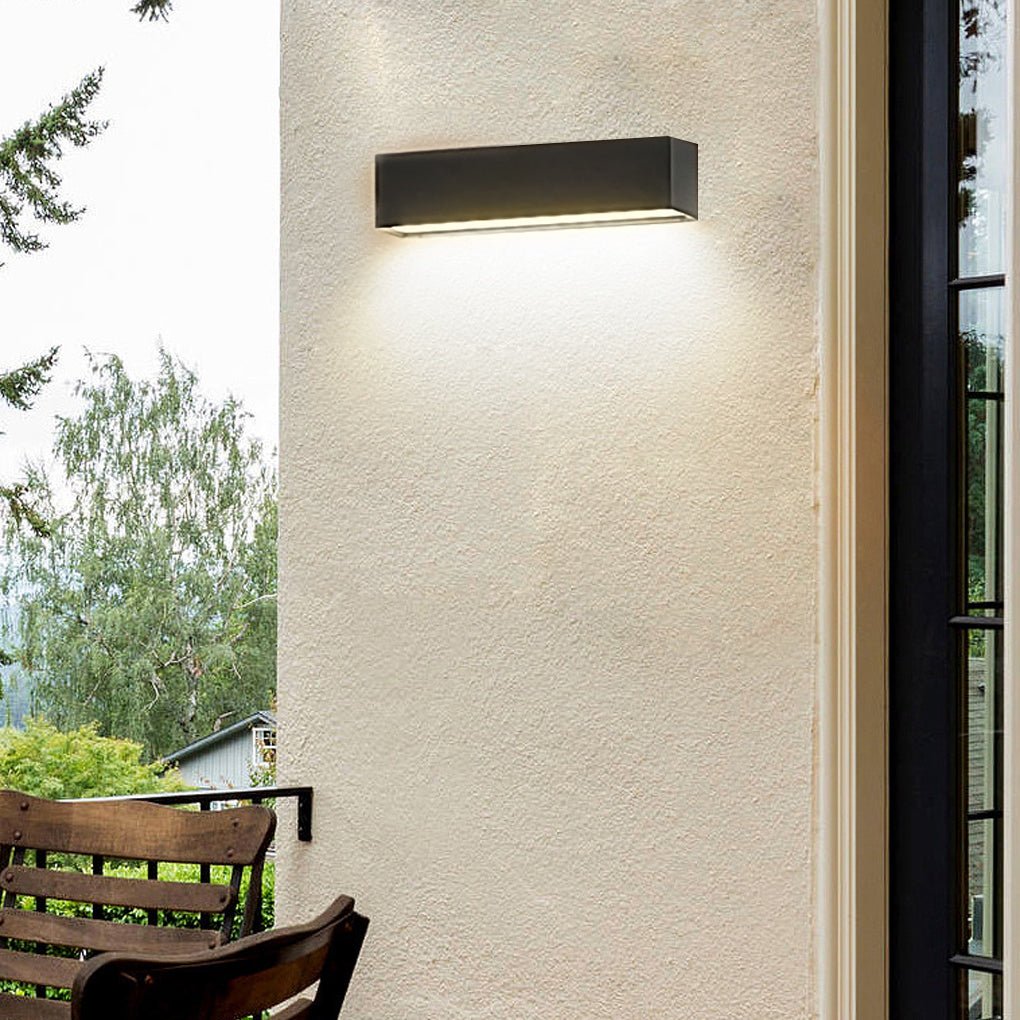 Matte Black Wall Mounted Rectangle LED Outdoor Wall Light