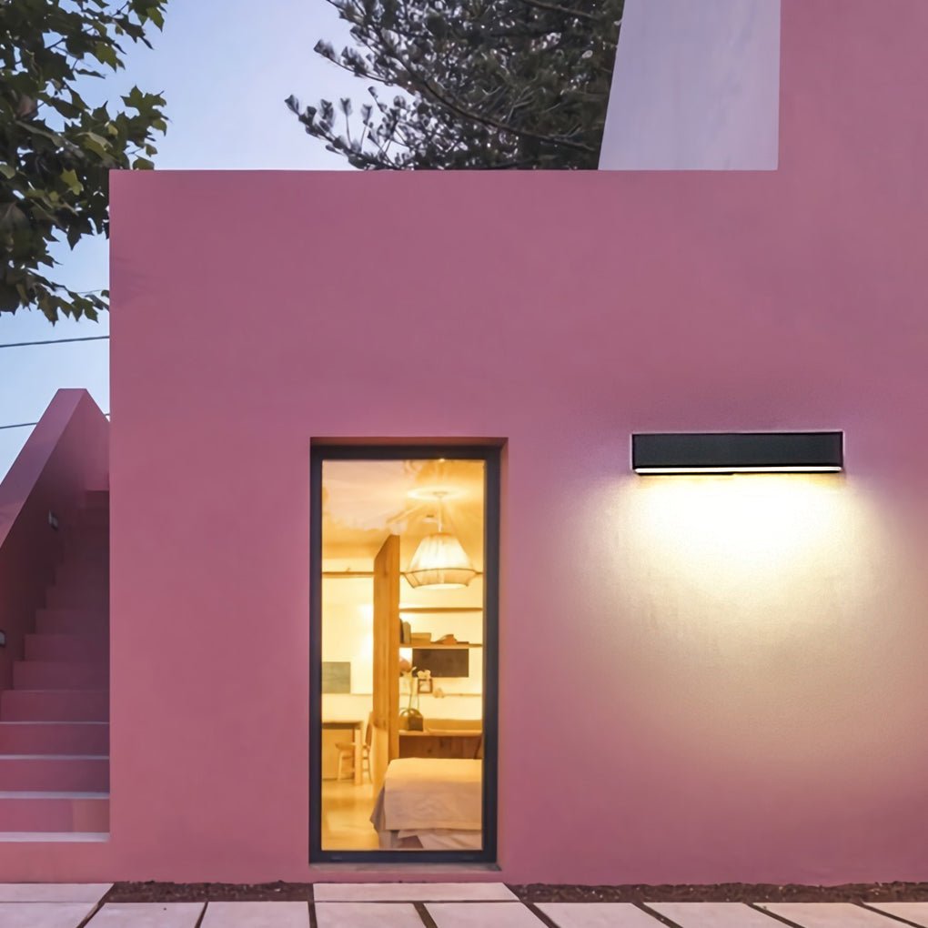Matte Black Wall Mounted Rectangle LED Outdoor Wall Light