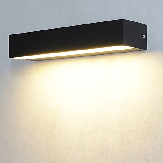 Matte Black Wall Mounted Rectangle LED Outdoor Wall Light