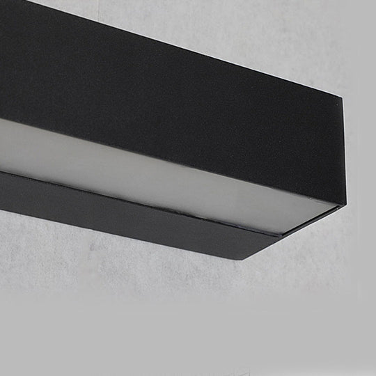 Matte Black Wall Mounted Rectangle LED Outdoor Wall Light