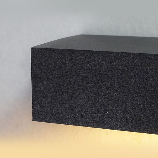 Matte Black Wall Mounted Rectangle LED Outdoor Wall Light