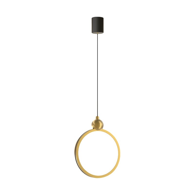 Minimalist Ring Three Step Dimming LED Aluminum Leather Modern Pendant Light