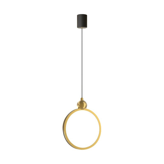 Minimalist Ring Three Step Dimming LED Aluminum Leather Modern Pendant Light