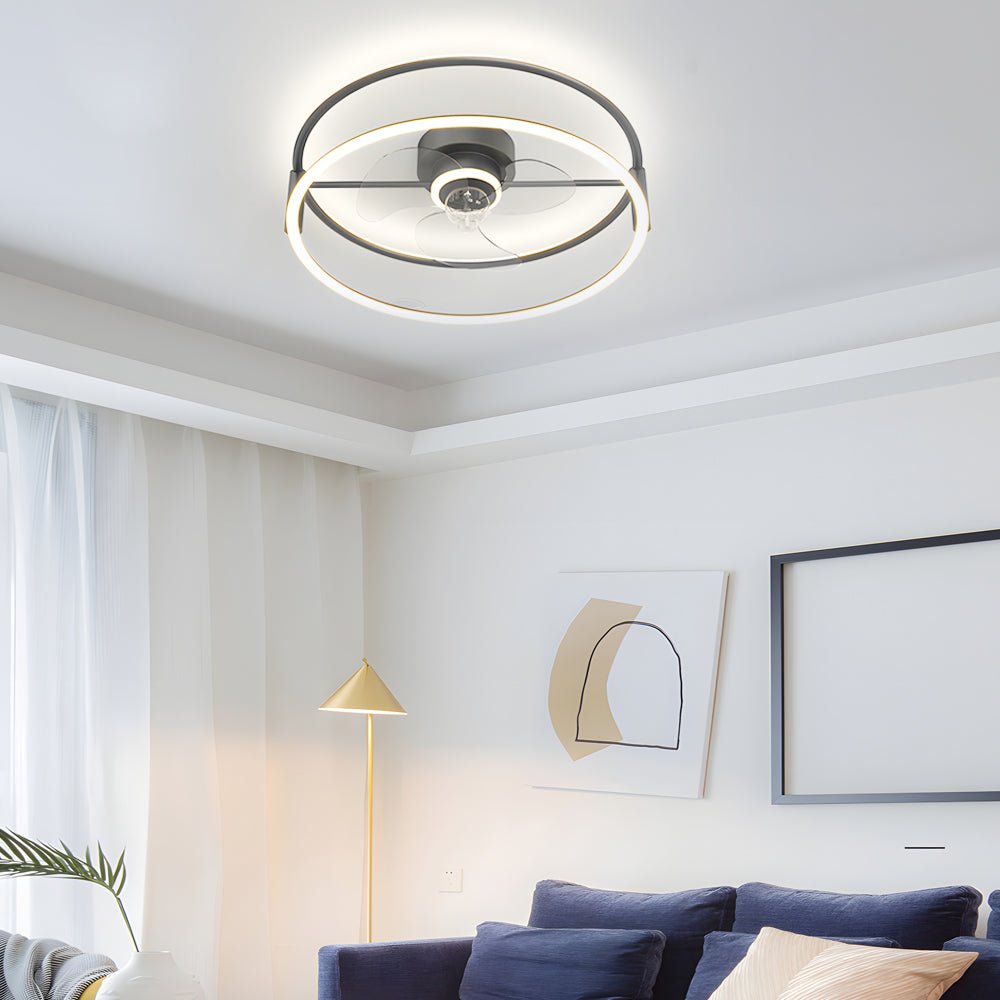 Minimalist Ring Modern Ceiling Fan Light – Bladeless & Silent