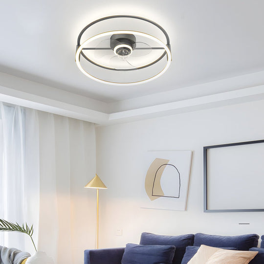 Minimalist Ring Modern Ceiling Fan Light – Bladeless & Silent