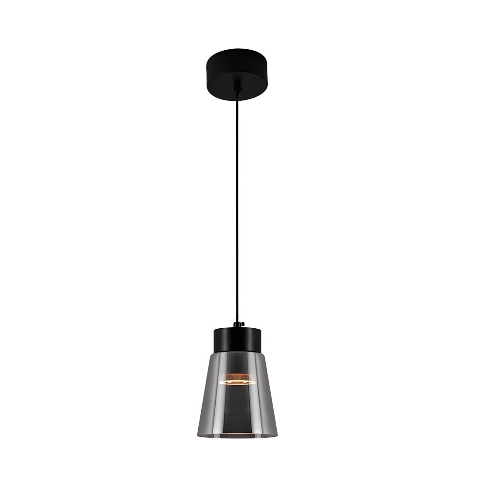 Minimalist Smoke Gray Glass Shade COB Modern Pendant Light Chandelier
