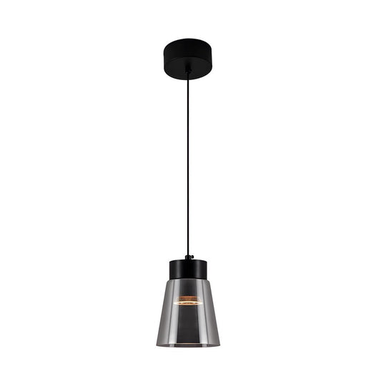 Minimalist Smoke Gray Glass Shade COB Modern Pendant Light Chandelier