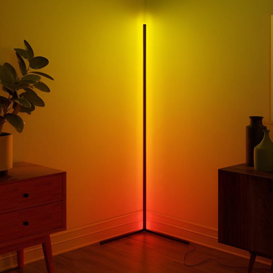 RGB Dimmable LED Corner Floor Lamp with Remote Control