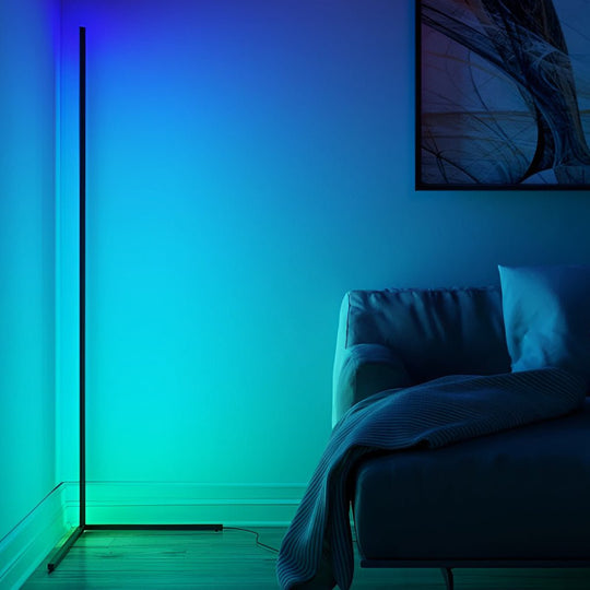 RGB Dimmable LED Corner Floor Lamp with Remote Control