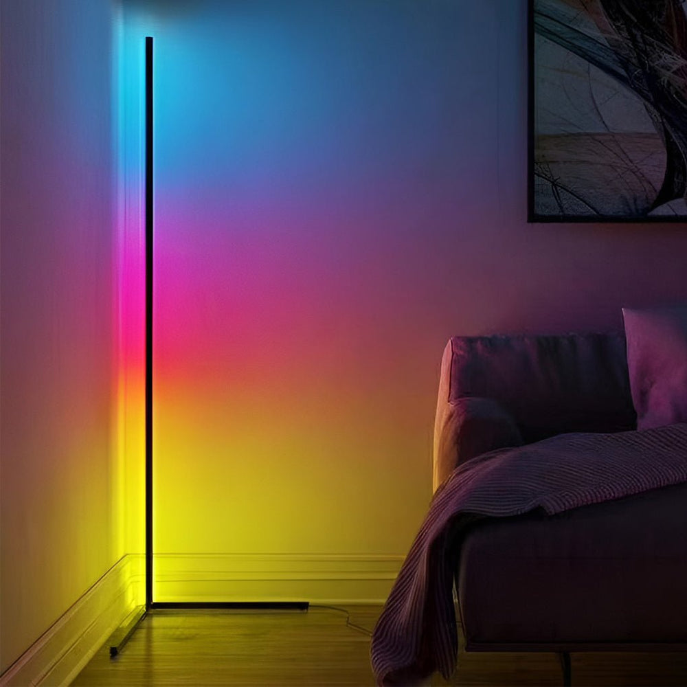 RGB Dimmable LED Corner Floor Lamp with Remote Control