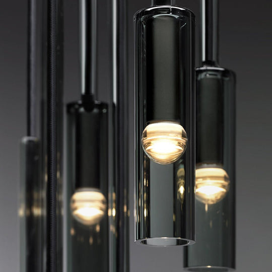 Minimalist Unique Linear Glass Chandelier for Living Room or Dining Room