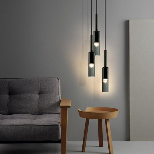 Minimalist Unique Linear Glass Chandelier for Living Room or Dining Room