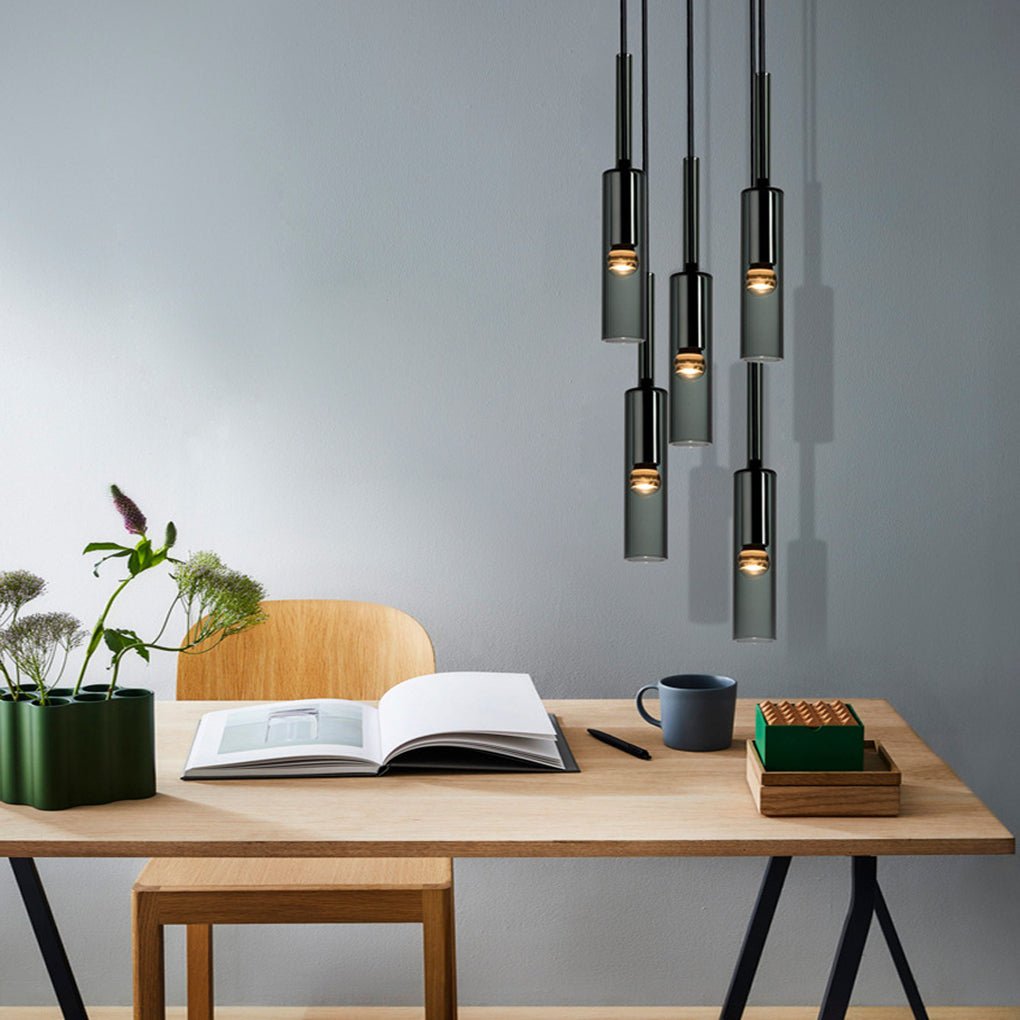 Minimalist Unique Linear Glass Chandelier for Living Room or Dining Room
