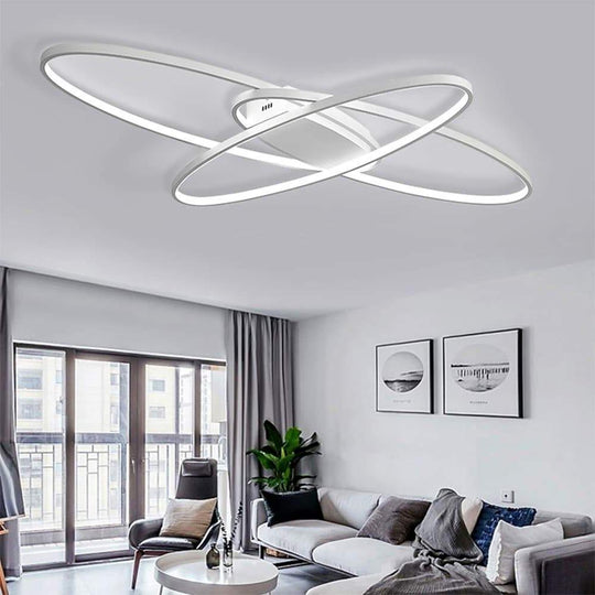 Overlapping Oval LED Modern Flush Mount Ceiling Light