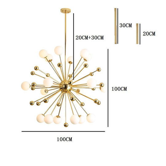 Nordic Globe Sputnik 18-Bulb LED Chandelier – Modern Gold Finish