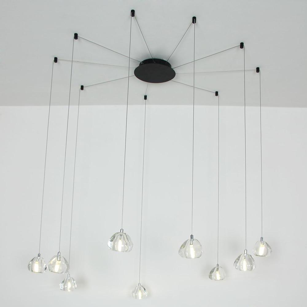 Contemporary Raindrop Crystal Chandelier – LED Cluster Design Ceiling Light