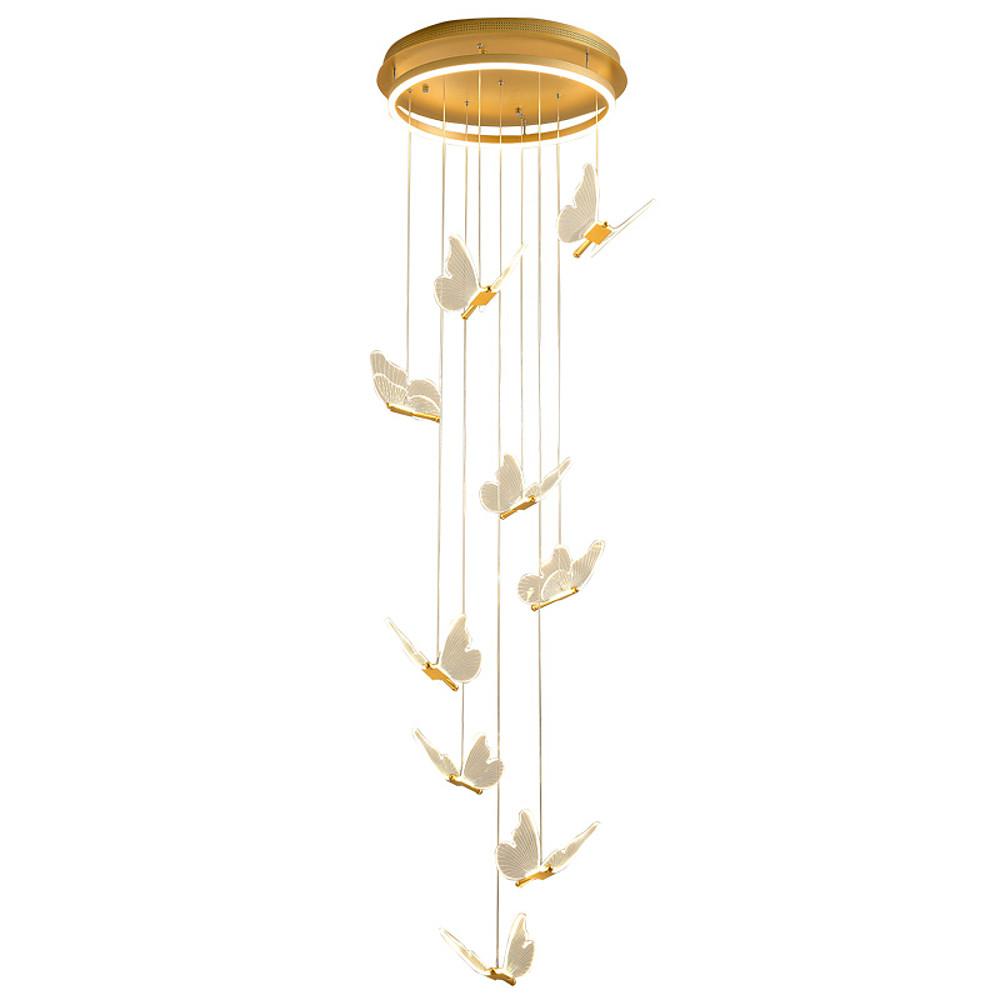 Butterfly Shapes – Acrylic Metal LED Pendant Chandelier for Living Rooms and High Ceilings