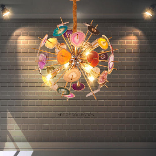 3-Light Colorful Globe Design LED Modern Chandelier
