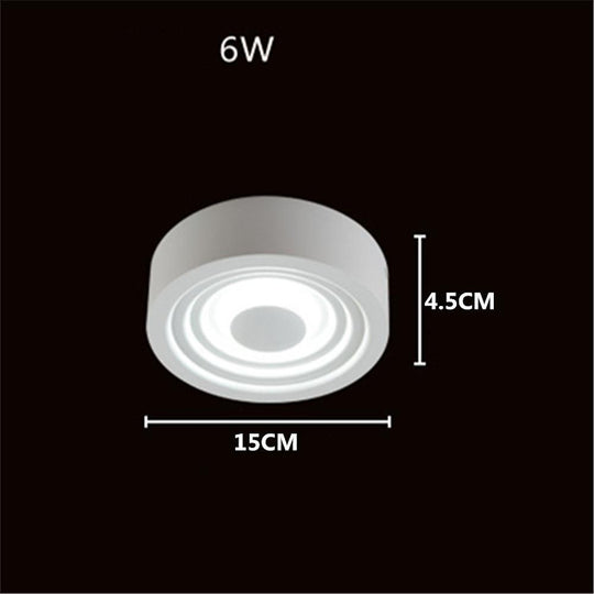 6-Inch Geometric Circles LED Flush Mount Ceiling Light
