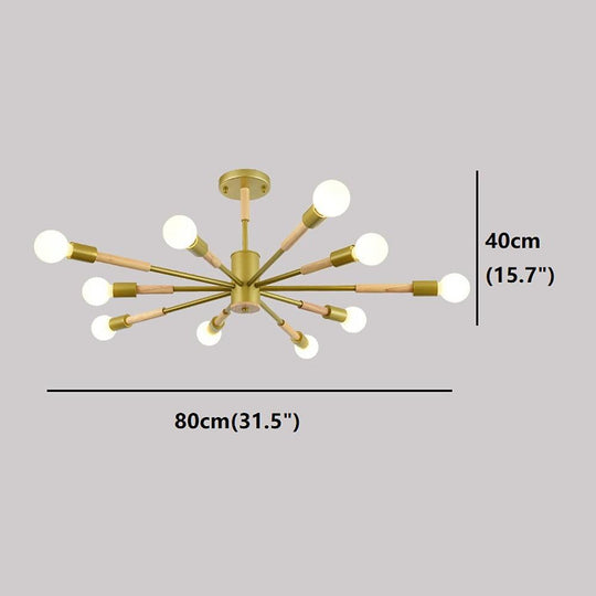 10 Light LED Nordic Style Flush Mount Ceiling Light Chandelier