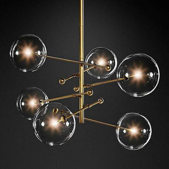 Geometrical Globe Metal Glass LED Chandelier