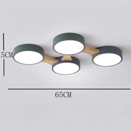 Circular 5-Light LED Industrial Flush Mount Ceiling Light