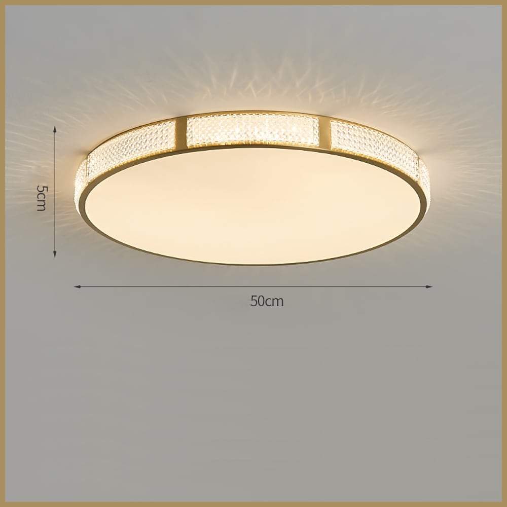 Circular Copper Acrylic LED Nordic Flush Mount Ceiling Light