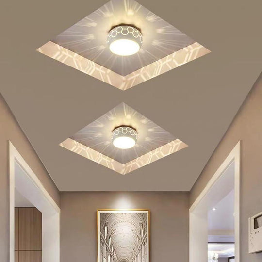 Globe Flush Mount Drum LED Ceiling Light for Hallway and Entryway