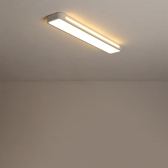 Rectangular Black/White Metal LED Flush Mount Ceiling Light