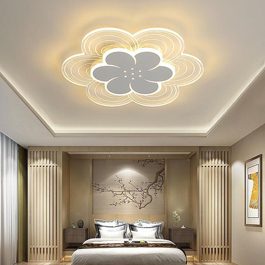 Flower Shaped Dimmable LED Modern Flush Mount Ceiling Light