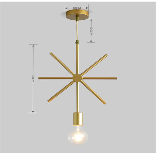 Metal Black and Gold Ceiling Light – Rounded Square Pendant