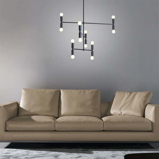 12-Light LED Electroplated Metal Adjustable Modern Pendant Light