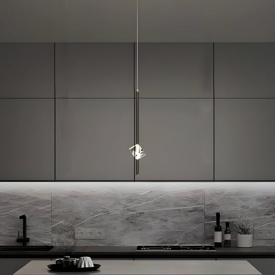 Modern Crystal Pendant Light with Copper Frame – 1 Head