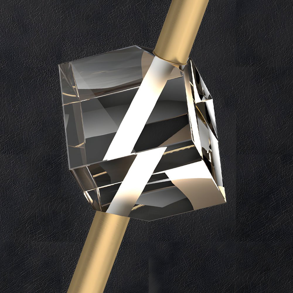 Modern Crystal Pendant Light with Copper Frame – 1 Head