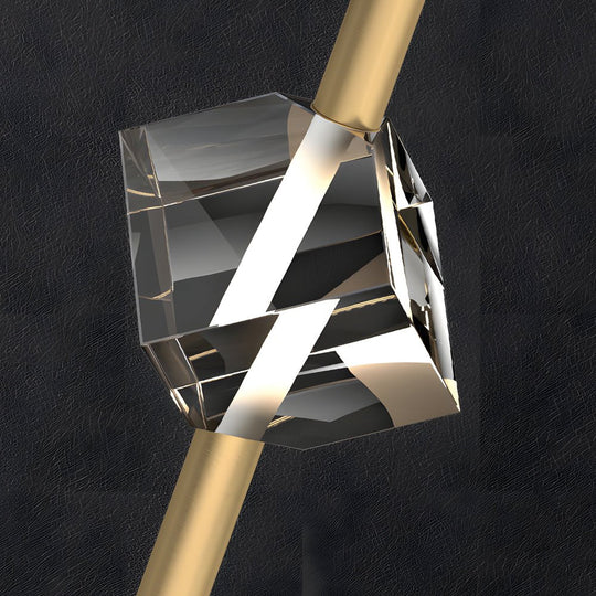 Modern Crystal Pendant Light with Copper Frame – 1 Head