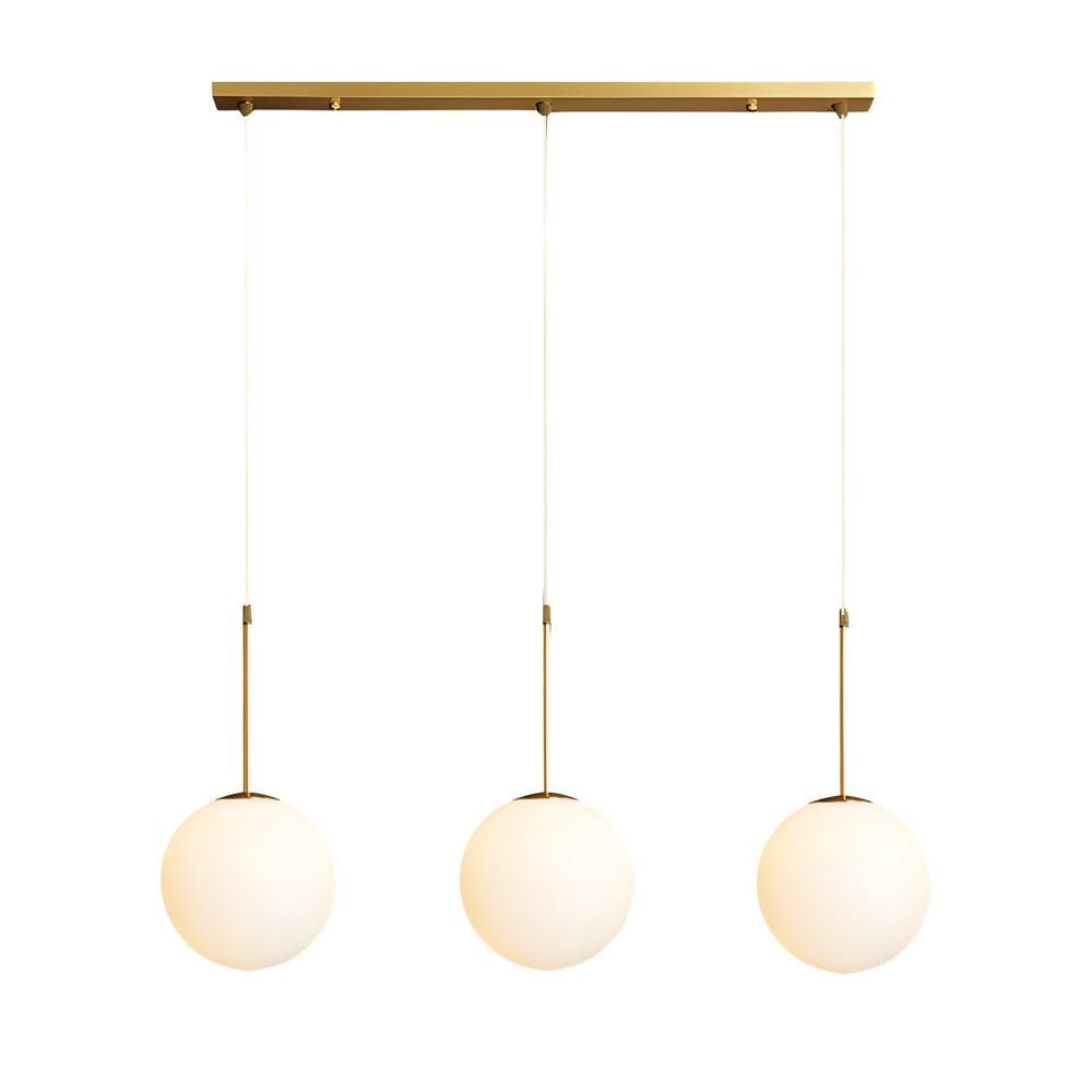Modern Glass Globe Island Pendant Light – 1/3 Heads, Gold