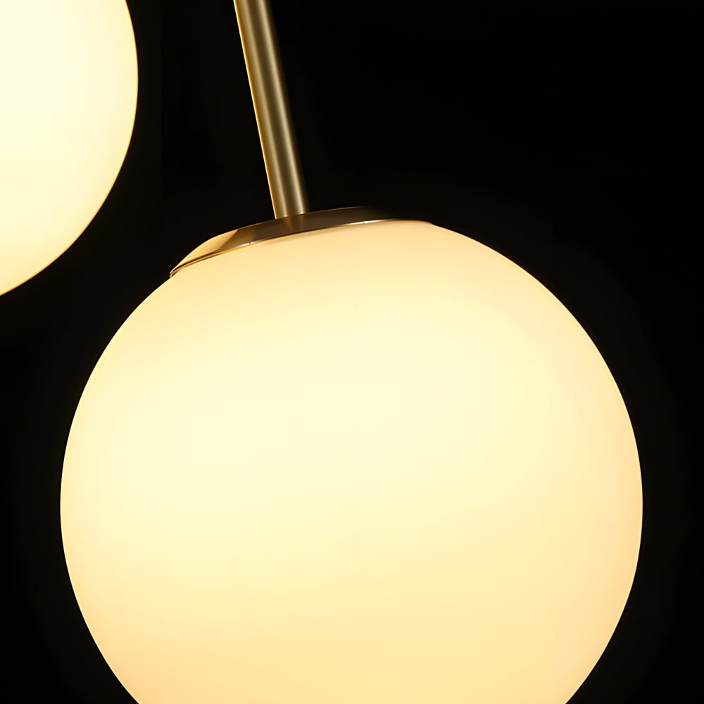 Modern Glass Globe Island Pendant Light – 1/3 Heads, Gold