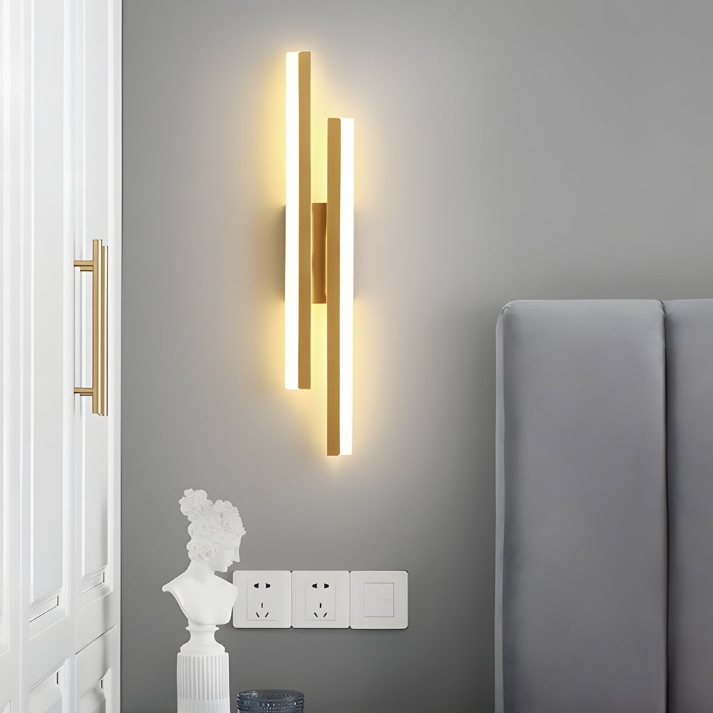 Modern Linear 2-Light LED Wall Lamp with 3-Step Dimming
