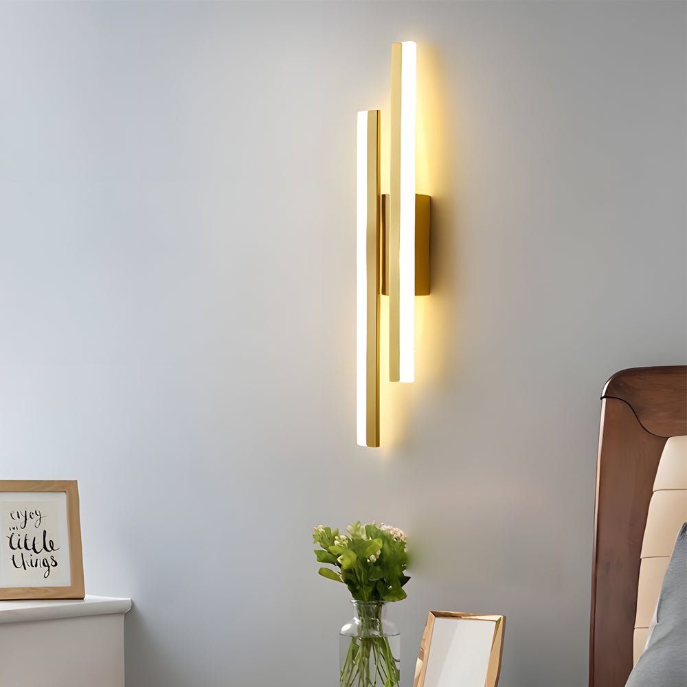 Modern Linear 2-Light LED Wall Lamp with 3-Step Dimming