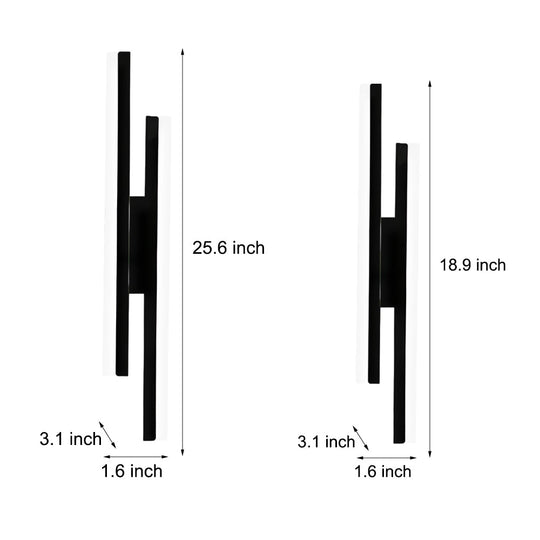 Modern Linear 2-Light LED Wall Lamp with 3-Step Dimming