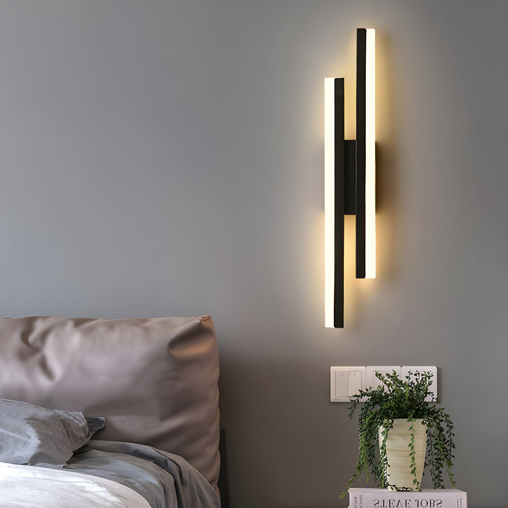 Modern Linear 2-Light LED Wall Lamp with 3-Step Dimming