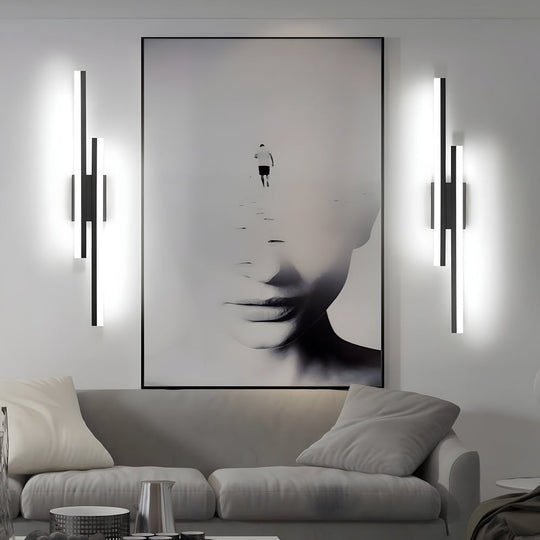 Modern Linear 2-Light LED Wall Lamp with 3-Step Dimming