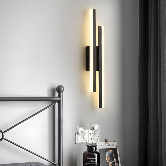 Modern Linear 2-Light LED Wall Lamp with 3-Step Dimming